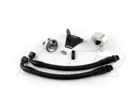 Powerhouse Racing XTM Oil Filter Relocation Kit without Factory Oil Cooler Stainless Braided Hose Toyota 1JZ | 2JZ